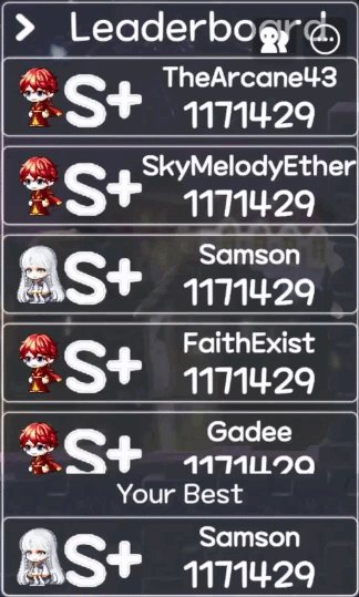 Maple Rhapsody Leaderboards