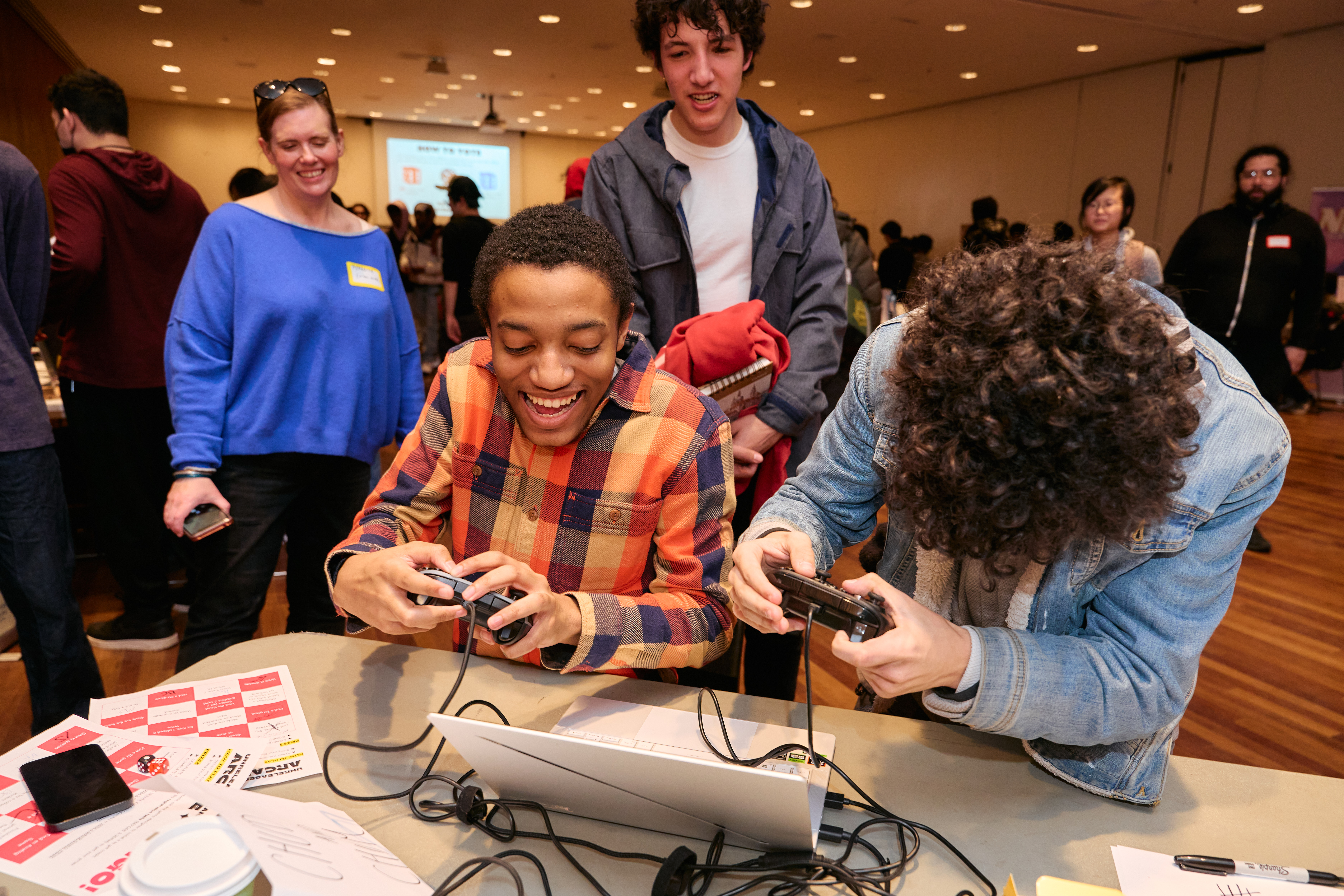 Players trying Chud and Chum at an event