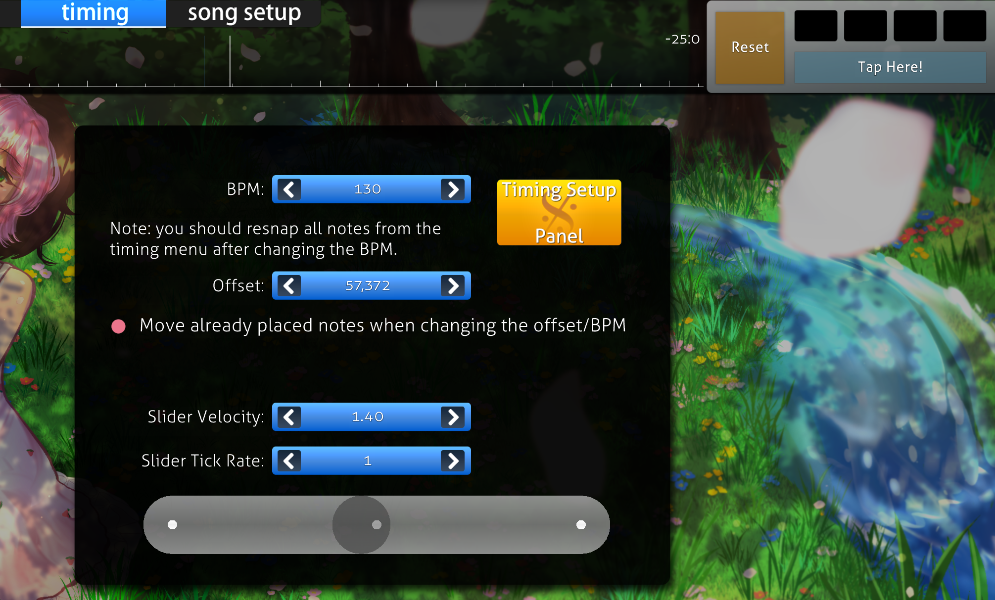 Calibrating in the osu! editor